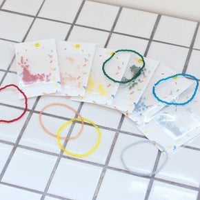 심플 컬러 비즈 팔찌 만들기 DIY 세트 재료 6color