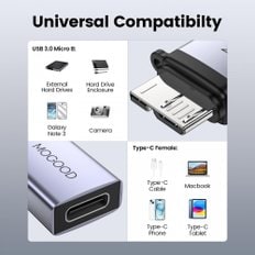 MOGOOD 마이크로 B-타입 C USB3.0 C B USB C (SSD B) USB C (3) 변환 어댑터 여성 마이크로 남성