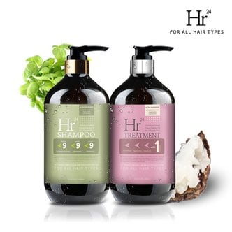 Hr24 단백질 대용량 저자극 두피 샴푸1000ml + 무실리콘 트리트먼트1000ml