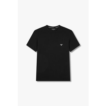 EMPORIO ARMANI 남성 이글 자수 크루넥 라운지 티셔츠 (0814334002)