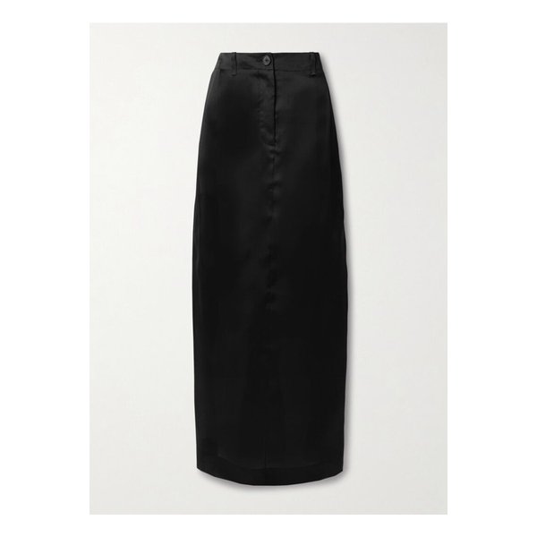 케이트 루시안 플리츠 실크 오간자 맥시 스커트 블랙 1647597358475277