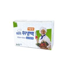 뽑아쓰는 쉐프 위생백(중형 25x35cmX500매)_5280 일회용비닐봉투 비닐