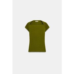 슬림핏 스퀘어넥 반팔 티셔츠 / 4174/176/515 OLIVE GREEN