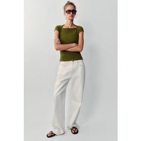 슬림핏 스퀘어넥 반팔 티셔츠 / 4174/176/515 OLIVE GREEN
