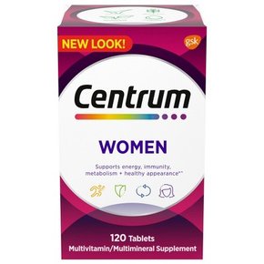 Centrum 여성 종합비타민/종합미네랄 보충제 정제 - 120ct, 센트럼 건강식품