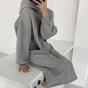 여성 무지 기모 후드 롱원피스 1P 오버핏 데일리룩 (S23694595)