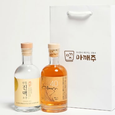  위스키 러버 픽 묶음세트 (진맥소주 40도 200ml+추사 40도 200ml) 쇼핑백포함