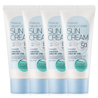 바세린 내추럴 UV 쉴드 선크림 썬크림 60g 4개 SPF50+ PA++++ 자외선차단+미백+주..[32310939]