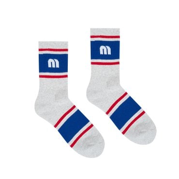 MARTINE GOLF [정상가 25000원]남성 스트라이프패턴 중목양말 그레이 (QMADSC10434)