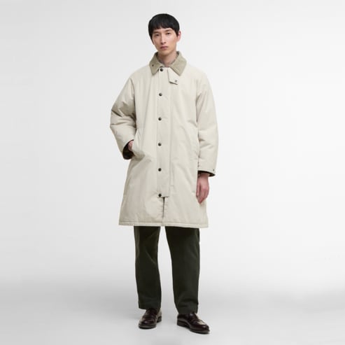 바버 [25FW] 남성 베이지 Exmoor 패디드 코트 (URJU5F029I1)