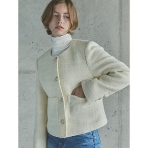 TWEED WOOL JACKET / CREAM