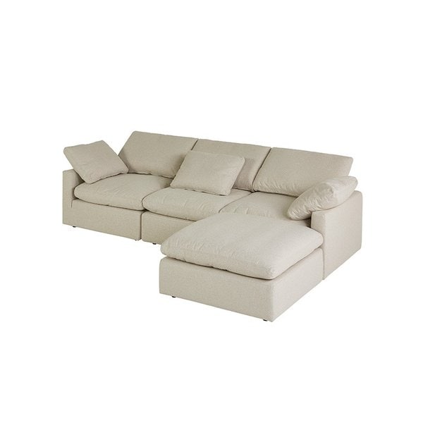 [희망일배송] 캄포구스30 슬림 4인소파 카우치형_아이보리