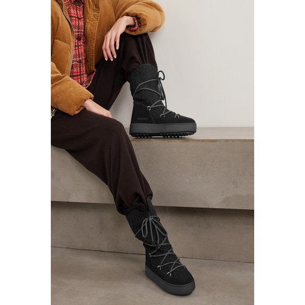 문부츠 Guest In Residence Ltrack 스웨이드 트림 니트 스노 부츠 46376663162981180