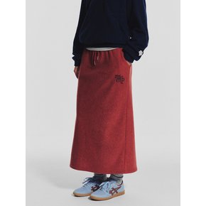 Terry Fleece Long Skirt_Red
