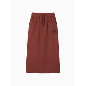 Terry Fleece Long Skirt_Red