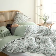 데일리라이크 [6/1까지 대구점 할인!!][대구점 신상!] 100% 인견 모달 프릴 여름이불 -03 Greenish Garden