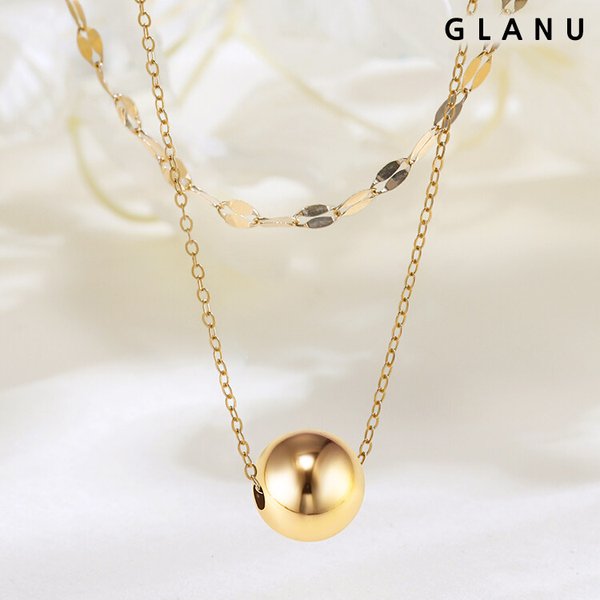 그래누 14K 듀너스 골드볼 두줄체인 목걸이[7mm]