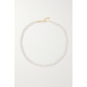 MATEO NY Not Your Mother`s 14-karat Gold Pearl Anklet 화이트