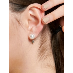 Cream Swarovski FB Silver Earring Ie328 [Silver]