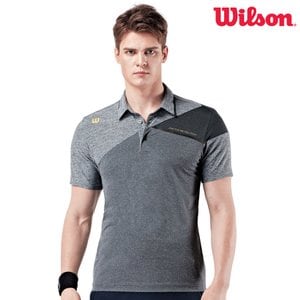 윌슨 (모바일) 윌슨 남성 반팔 티셔츠 5245 그레이 카라 단체 테니스