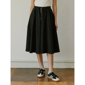 24 summer Banding string point flare skirt_Black