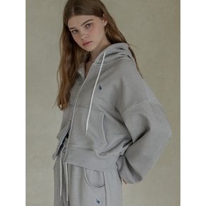 Lossy  Pigment Patch Hood Zip-Up_gray