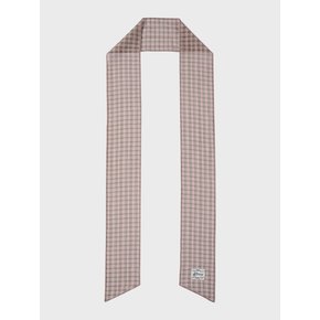 SUMMER CHECK CHIFFON LONG SCARF (PINK/BROWN)