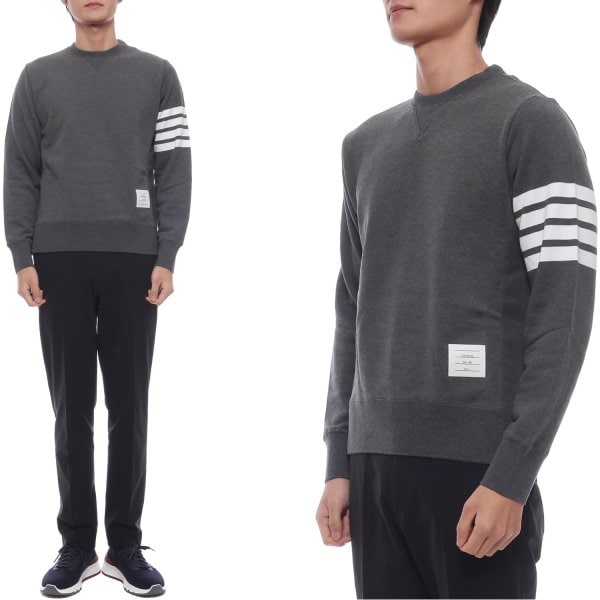 [부산점] 25FW 남성 사선 스트라이프 맨투맨 (MJT021H 00535 025 25F)