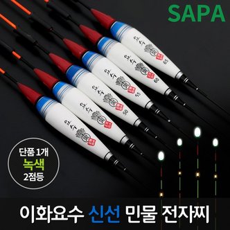 SAPA 이화 요수 신선 2점등 60cm 녹색 민물 LED 전자 낚시 찌