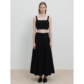 Sheer Pleats Skirt_Black