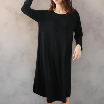 신세계라이브쇼핑 [옷자락] 여성 심플 캡내장 비스코스 혼합 면 롱 드레스