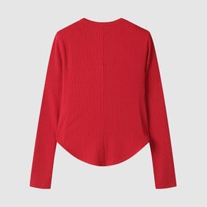 여성 골조직 롱슬리브 티셔츠 RED