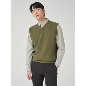 [30%OFF]라운드 버튼넥 베스트  카키 (BC3951C31H)