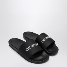 [해외배송] 오프화이트 블랙 북키쉬 로고 슬라이드 샌들 OMIU002C99MAT001 1001