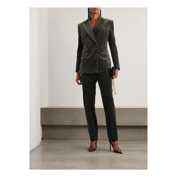 코튼 혼방 벨벳 스트레이트 팬츠 그레이 46376663162862556