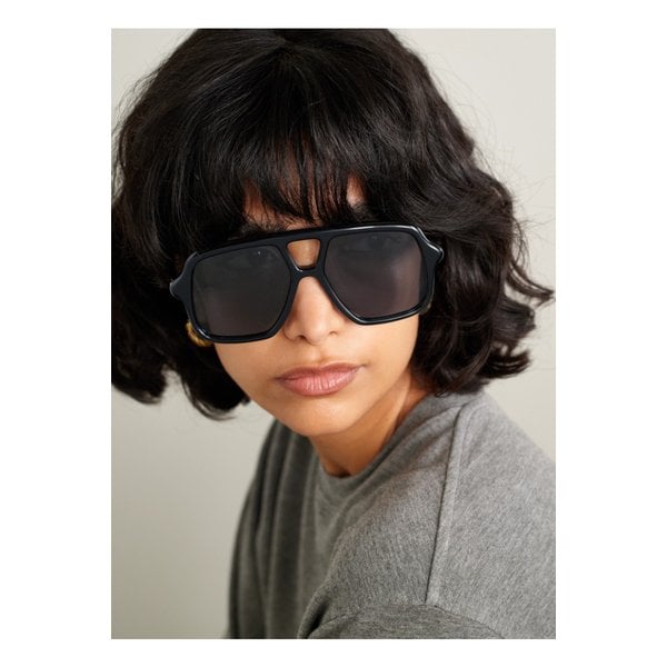 에비에이터 스타일 아세테이트 선글라스 블랙 46376663162887315