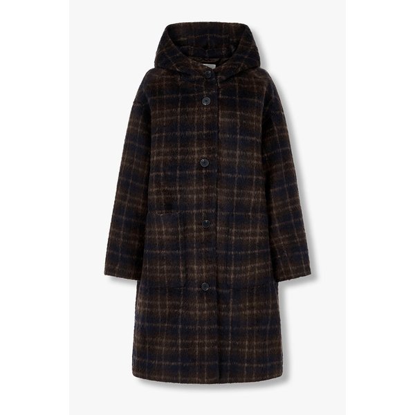 체크패턴 후드 코트 9195411111073