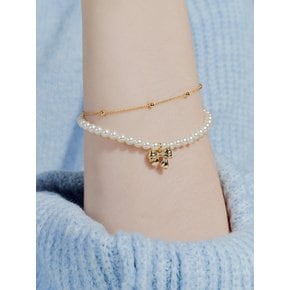 jane ribbon pearl bracelet