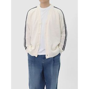 남자 두줄 라인 가디건 캐주얼 브이넥 니트 SADD008_P391368310