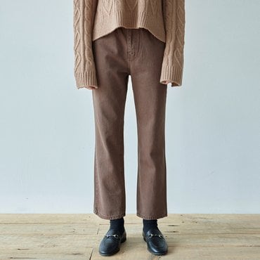 얀13 STRAIGHT MOOD COTTON PANTS_BROWN