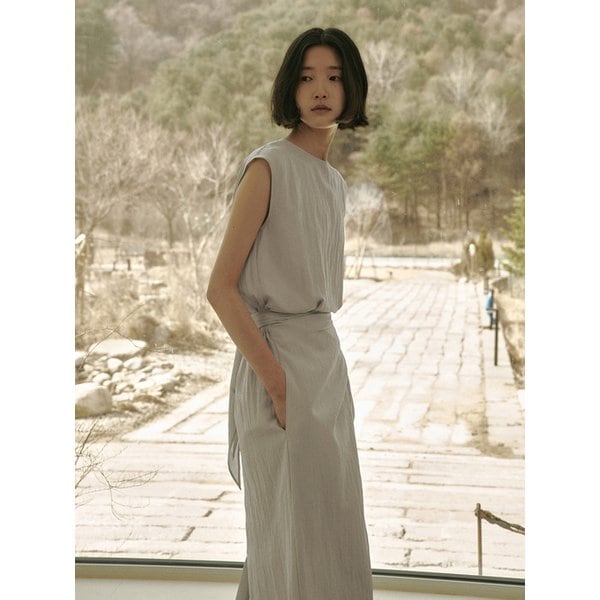 ARIA TWIST STRAP DRESS_GRAY
