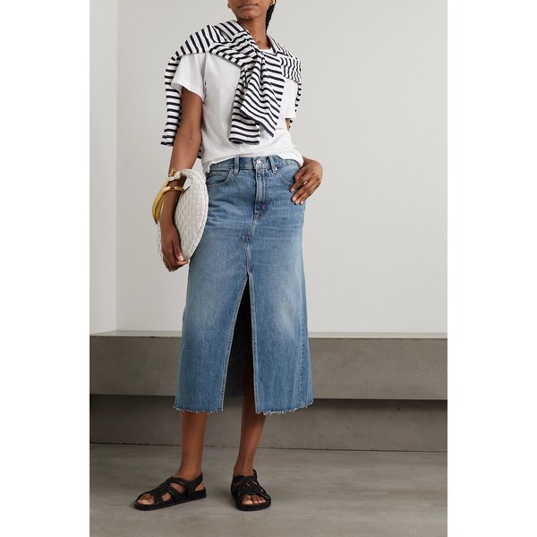 실버레이크 넷 서스테인  데님 미디 스커트 미드 데님 1647597316146521