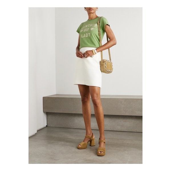 팬서 60 레이디 프린트 아플리케 코튼 저지 티셔츠 그린 46376663162855373