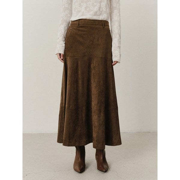 TVF SUADE FLARE SKIRT_2COLORS