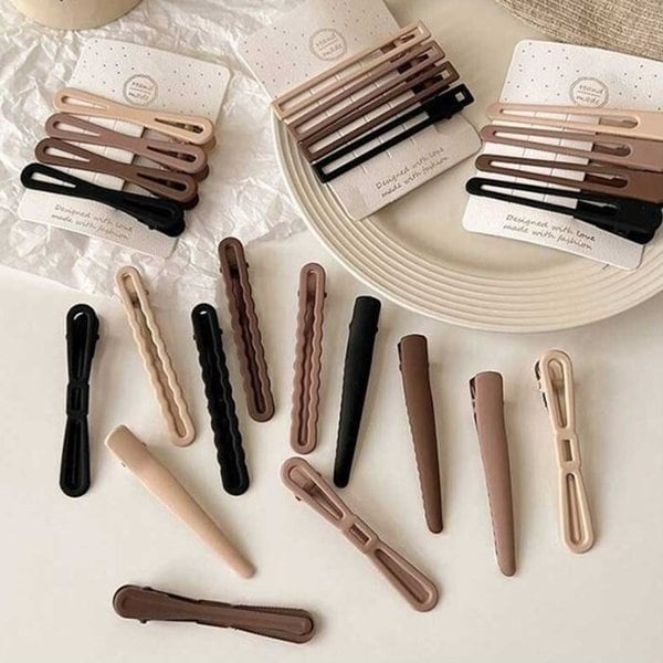 [옷자락] 여성 데일리 톤다운 컬러 논슬립 헤어 집게핀