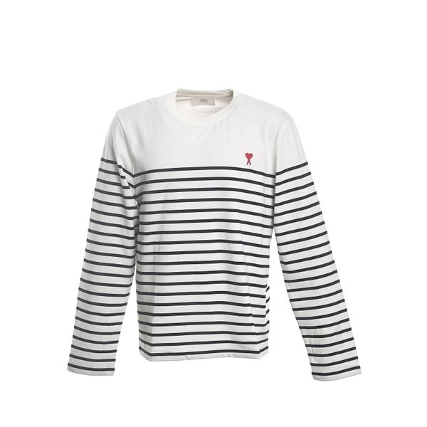 스몰 하트 로고 스트라이프 긴팔 티셔츠 UTS300072_101