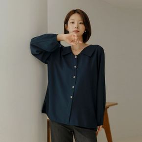 오텀 카라 버튼 브이넥 긴팔 블라우스_P440997279