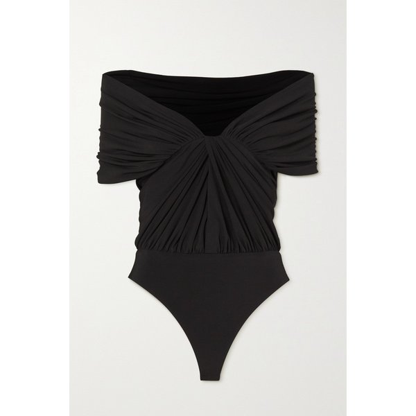 브랜든 맥스웰 엘리자베스 오프숄더 드레이프 스트레치 바디수트 38063312419380167