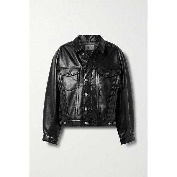 찰리  가죽 혼방 재킷 블랙 1647597285654362