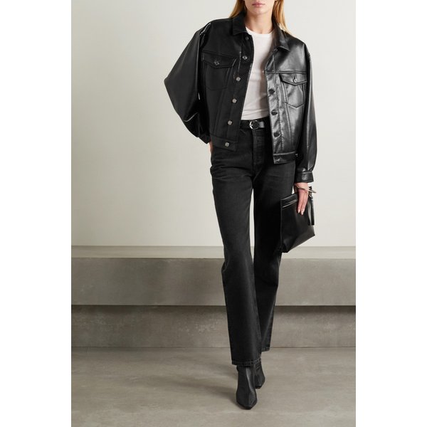 찰리  가죽 혼방 재킷 블랙 1647597285654362